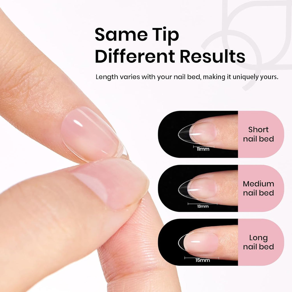 Beetles Gel Nail Tips 576Pcs Extra Short Almond Fake Nails Etch-X