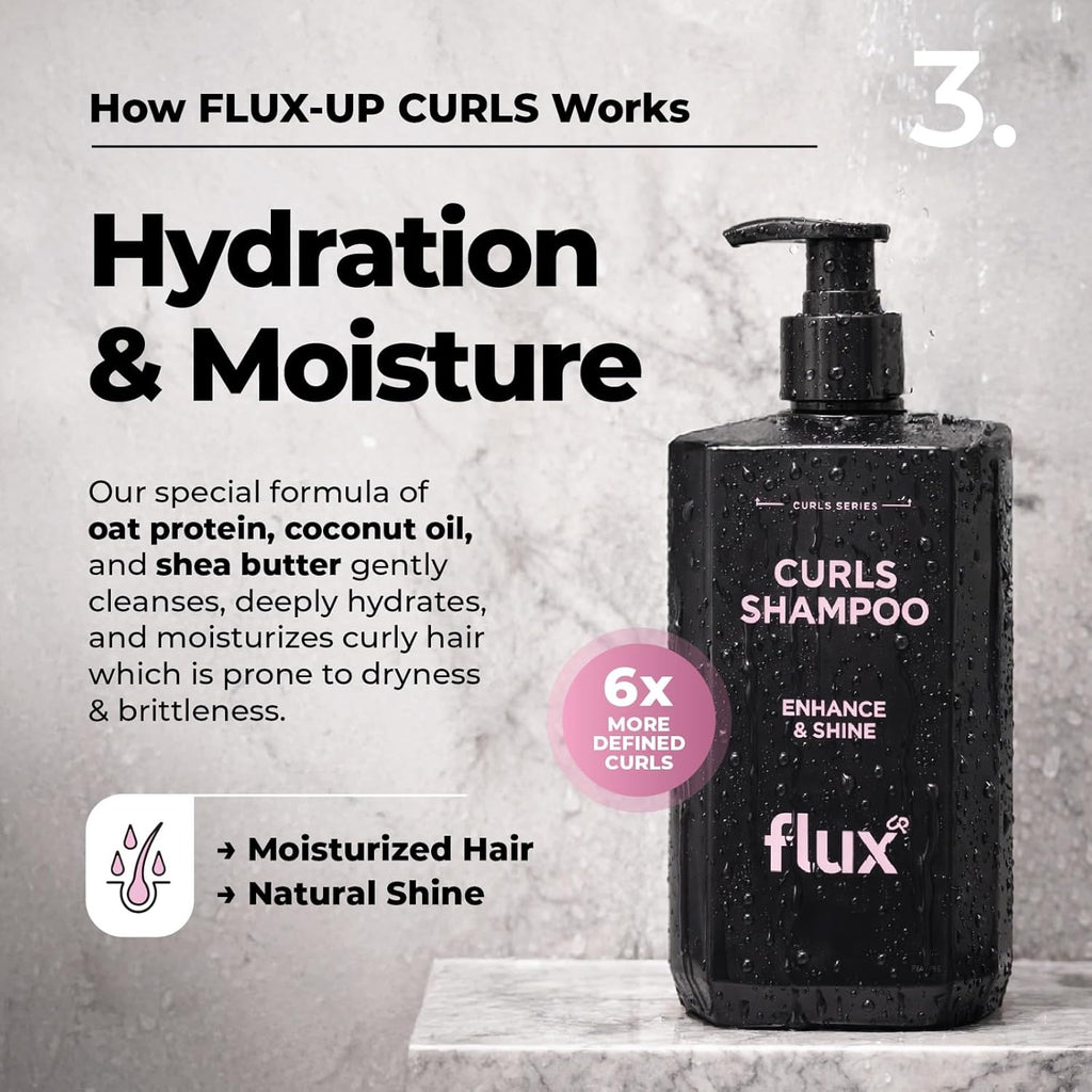 Curly Hair Shampoo & Conditioner Set – Hydrating Curl Shampoo & Conditioner for Curly & Wavy Hair for Women & Men – Sulfate-Free Frizz Control & Moisture for Defined, Softer Curls – 17 Fl Oz