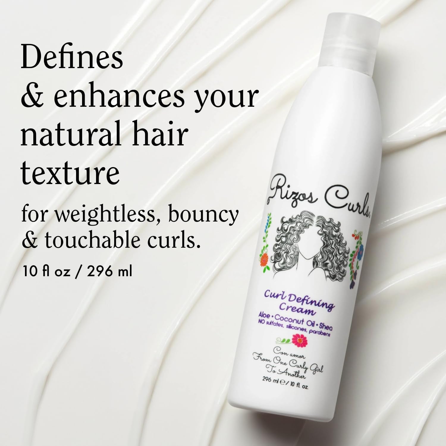 Curl Defining Cream for Wavy, Curly, Coily Hair – Frizz Control, Defines, Softens, Moisturizes, Adds Shine for 1A–4C Hair Types – Sulfate & Paraben