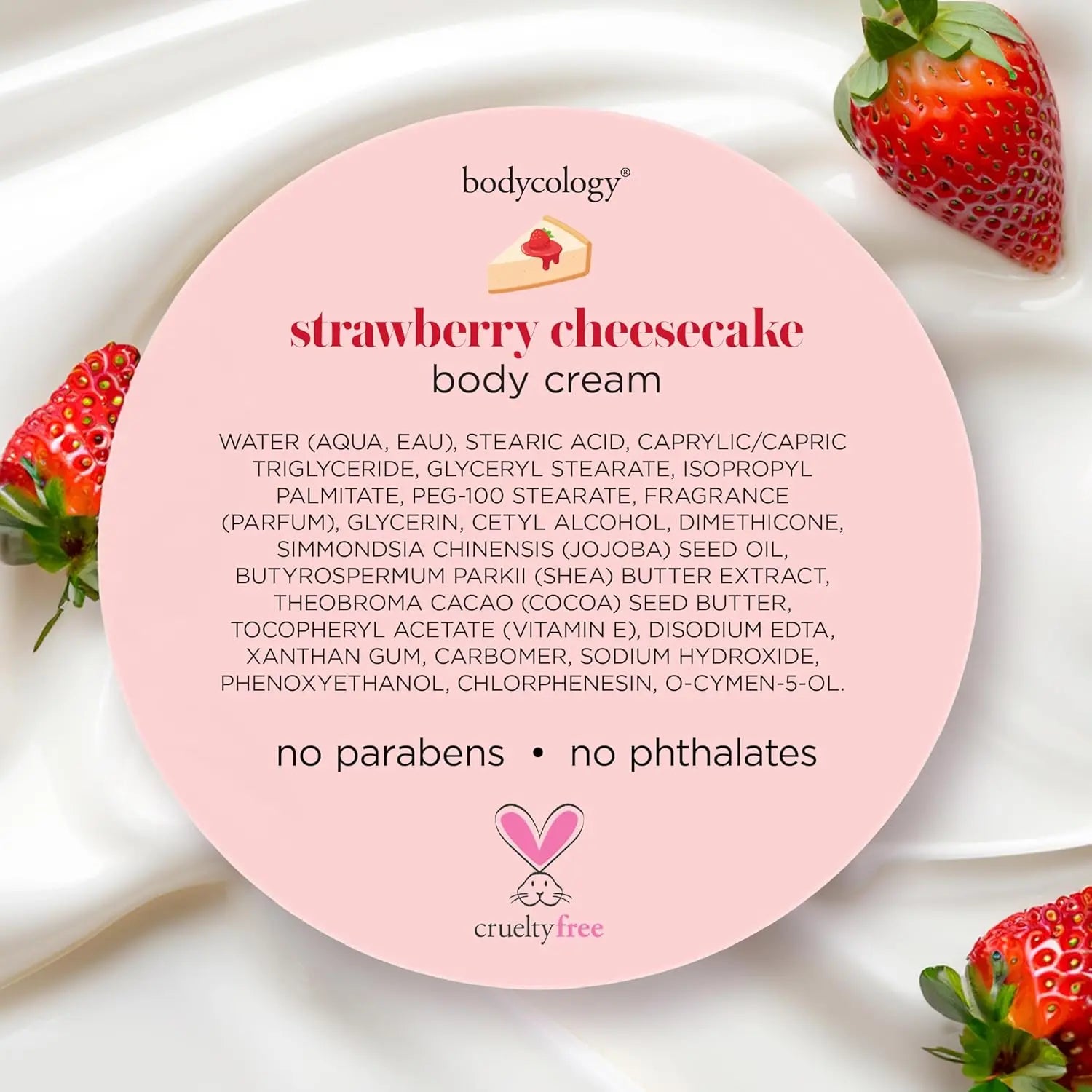 Bodycology Shea Butter Body Cream, Strawberry Cheesecake, 8 Oz
