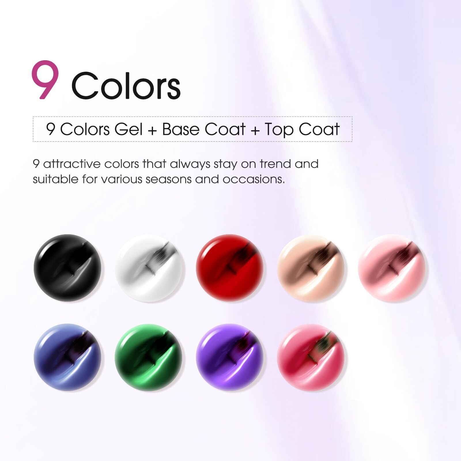 Kit De 14 Esmaltes De Uñas En Gel Con Miniluz Ultravioleta