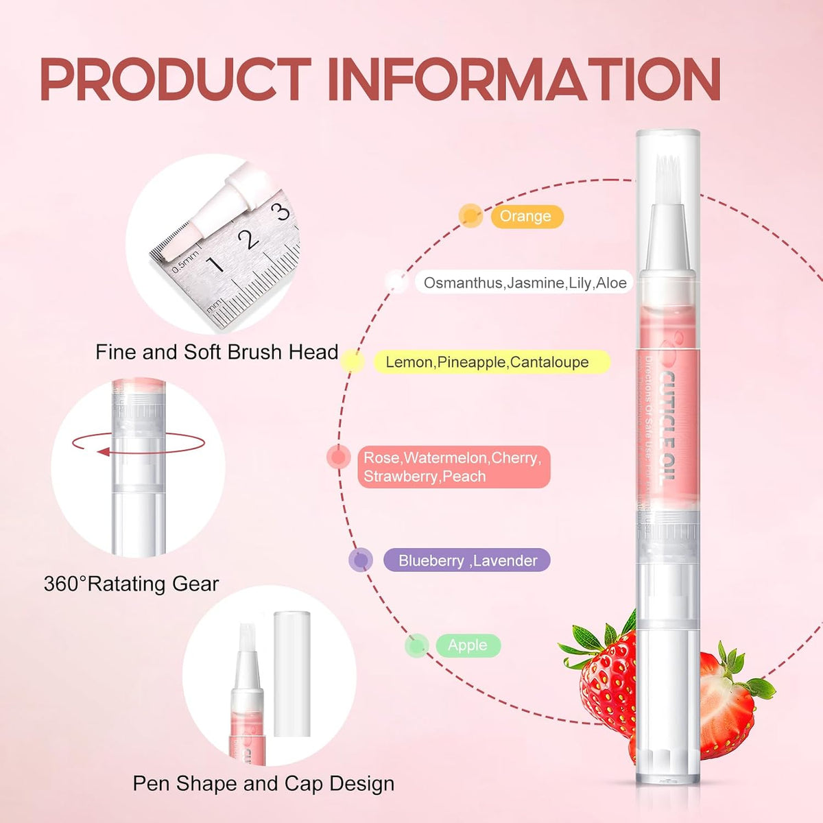16Pcs Cuticle Oil Pen for Nail Care