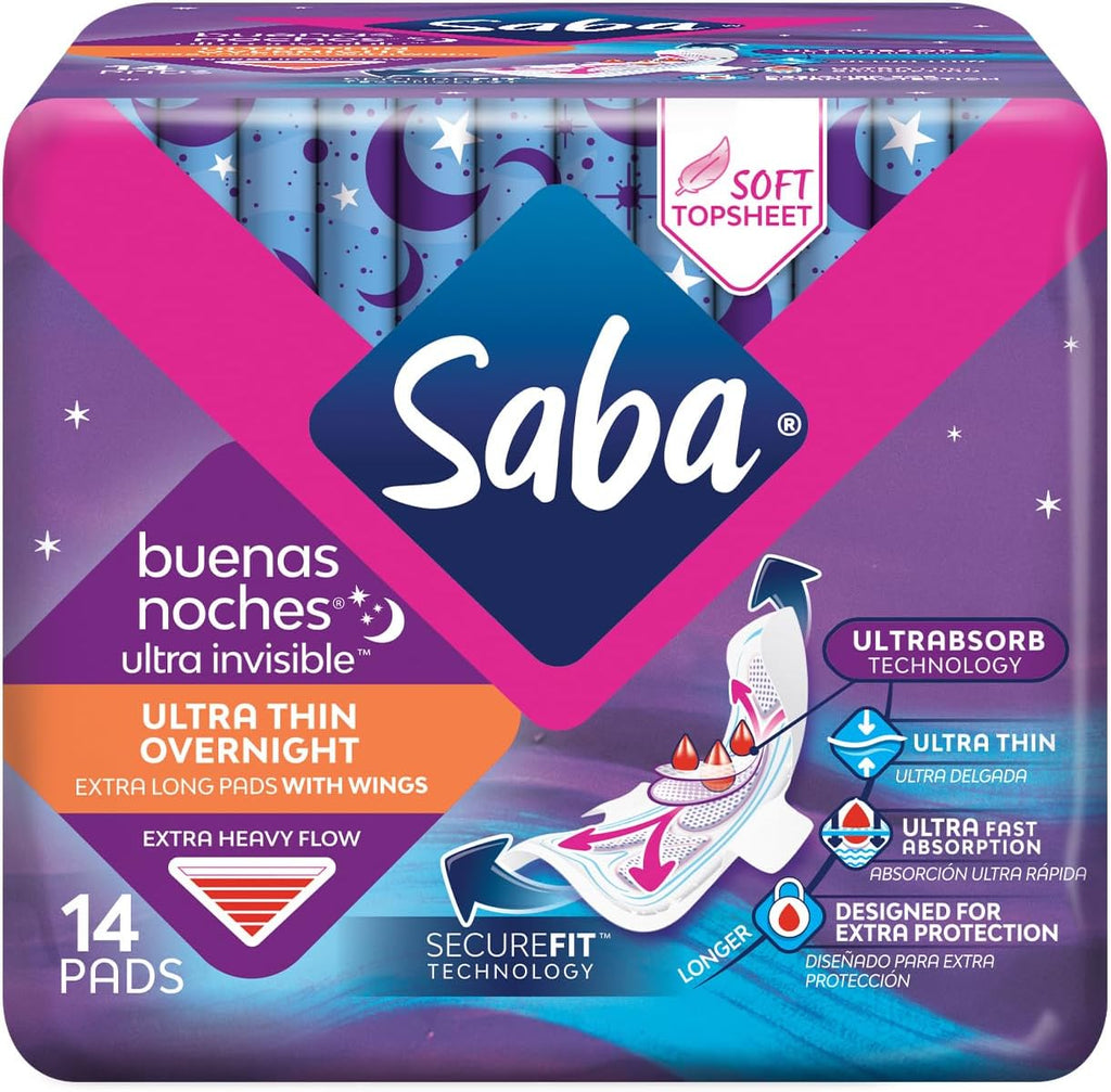 Ultra Invisible Ultra Thin Overnight Pads with Wings, Overnight Heavy Absorbency, 8-Pack of 14 Pads (112 Count)