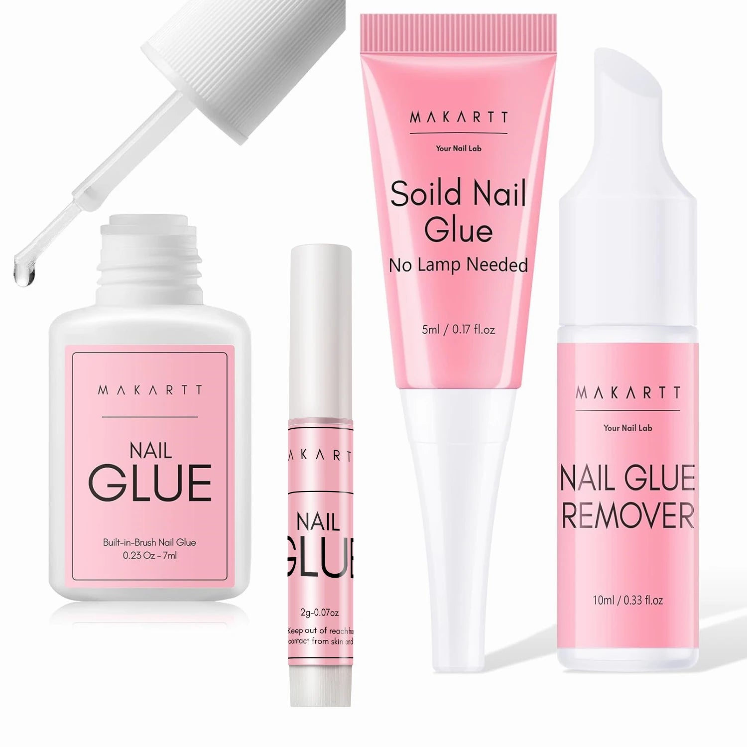 Nail Gel Glue for Press on Nails Soft Acrylic Gel Nail Tips Fake Nails,Super Strong Glue Easy to Control No Lamp Needed