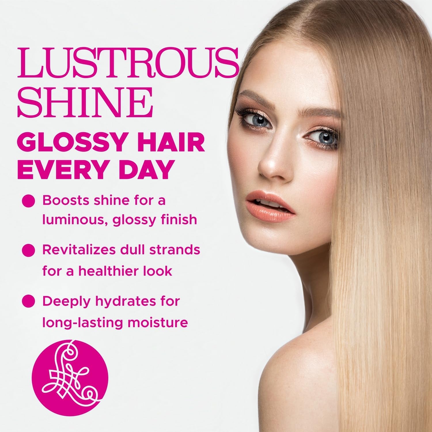 Glossy Pearl Shampoo for Smoothing and Nourishing Frizzy, Moisturizing Shampoo with Pearl Extract, Enhances Natural Luster for Dull Hair 16.9 Fl.Oz.